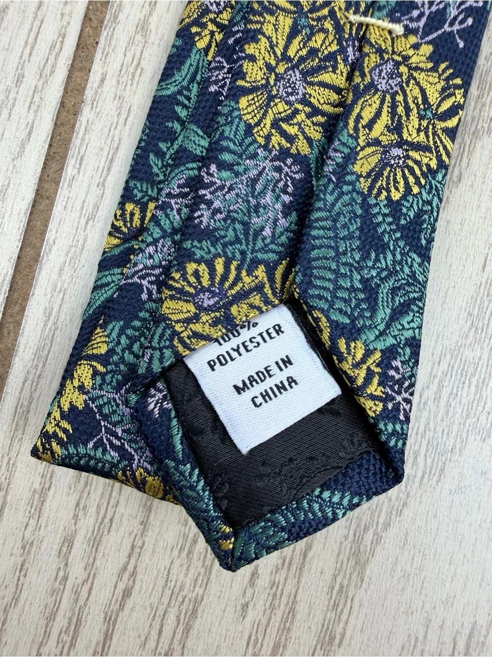 580 Bar III Men's Tie Keats Floral 700 Yellow Blue $55 Polyester Skinny Slim